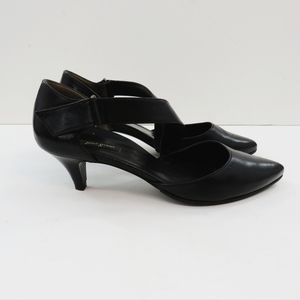 Paul Green Nicki D'Orsay Black Leather Kitten Heels